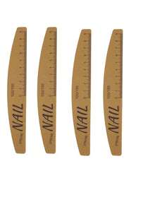 2/4pcs Nail File Set With Scale Nail Art Double-Sided 100/180 Grit Nail File Grinding Sanding Buffer Buffing Manicure Tool - Mustard Yellow - View 6