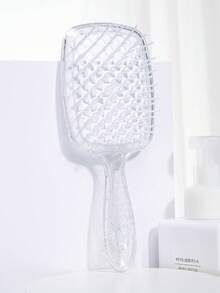 1pc Transparent Handle Hollow Comb, Transparent Shiny Hollow Hairdressing Comb, Styling Comb, Anti-Static Scalp Massage Comb, Dry & Wet Styling Tool, Transparent Comb, Dry & Wet Styling Tool, Smooth Hair Comb, Natural Curl Hair Massage Comb, Suitable For Straight & Curly Hair - Ladies Gentle Smooth Hair Comb - Multicolor - View 13