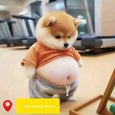 1个2026超柔软柯基犬造型玩具，可爱3D狗狗造型，减压玩具，成人抗焦虑感官玩具，适合办公室和家庭使用，送给亲朋好友的绝佳礼物