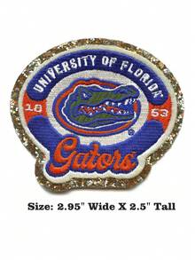 1pcsUniversity Of Patch Gold Mascot Embroidered Logo - Multicolor - View 10