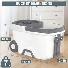 Mop And Bucket With Set,Spin Mop And Bucket System, Mops For Floor Cleaning,Household Supplies Tools With 6 Replacement Refills,61" Extended Handle For Household Hardwood Floor - White - A - 查看 4