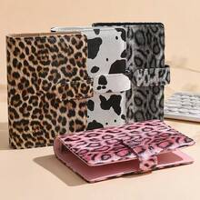 A6 PU Leather Loose-Leaf Binder, Economic 6-Ring Notebook, Fashion Design, Personal Notebook Cover, With Magnetic Snap, Can Be Used As Cash Budget Organizer, Photo Album, Back To School & Study Supplies - A6 - View 5