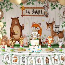 1 Set Forest Animal Shaped Cake Toppers, Party Cake Decoration Cards - Cake Insert - View 3
