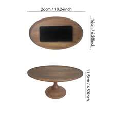1个红木底座托盘，椭圆形/圆形可选，木制蛋糕架，水果盘，首饰收纳架 - 棕色 - 查看 16