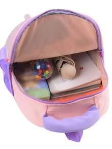 New Cute Pattern Design Student Backpack, Suitable For Boys And Girls, Lightweight And Minimalist, Suitable For School Or Travel - Purple - View 10