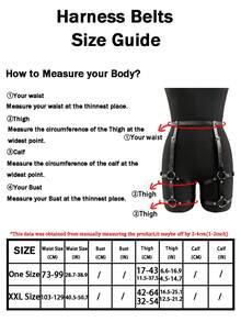 1pc Adjustable Black Leather Multi Layer Leg Garter Belt, Fashion Body Underwear Harness Accessory ,For Daily Party Valentine's Wear - Black - View 5
