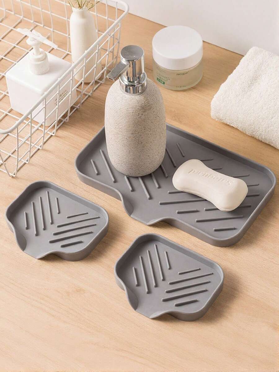 1/2 tấm lót thoát nước đa năng cho nhà bếp, tấm chắn nước bắn vào bồn rửa và khay đựng xà phòng bằng silicon, chống trượt, nhanh khô, chịu nhiệt, thích hợp cho chén đĩa, cốc và các dụng cụ nhà bếp khác.