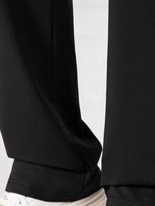 1pc Boyfriend Style Men's Comfortable Breathable Running, Fitness, Casual Long Pants, Spring/Summer - Black - View 6