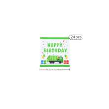 Green Car Happy Birthday Disposable Party Tableware Set, 7/9 Inch Disposable Paper Plates, Napkins, Suitable For Family Gatherings, Gender Reveal, Celebrations, Birthdays, Weddings, Parties, Picnics - Multicolor - View 6