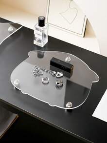 1PC Luxury Acrylic Storage Tray Silver Stud Feet Multi Shapes - View 3