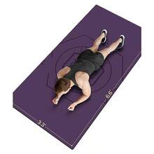 nuveti esterilla grande 6'x 3' esterilla Extra ancha para hombres y mujeres esterilla de Yoga gruesa de 1/4 esteresterilla antidesliz no tóxica esterilla grande perfecta para el ejercicio de los pies descalzos (Yoga Pilates estiramiento meditación) - Morado oscuro - Ver 1