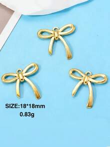 20pcs Zinc Alloy Electroplated Hollow Bowknot Pendant Charms For DIY Necklace Bracelet Earring Jewelry Making Accessories - Yellow Gold - View 5