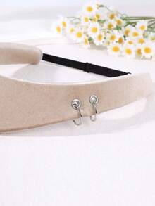 1Pc Retro Metal Ring Buckle Fabric Headband, Wide-Band Hair Tie, Versatile Headband For Party/Commute/Dating - Multicolor - View 3