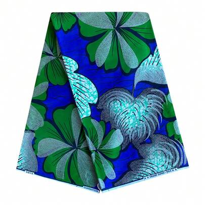 Metallic Gold Foil Ankara Wax Print Fabric African Wax Cloth Vibrant Floral Retro Pattern Textile For Dressmaking Crafting Home Decor Premium Guaranteed Grand Super Wax Fabric For African Traditional Attire DIY Projects