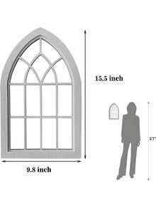 2 piezas Espejos de pared colgantes con arco - Espejos decorativos para el hogar con marcos de madera - Ideales para la entrada, la sala de estar, el baño, el dormitorio y la cocina - Multicolor - Ver 6