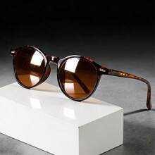 3副复古时尚豹纹圆框眼镜，男女通用，是派对和各种场合的理想礼物 - 彩色 - 查看 4