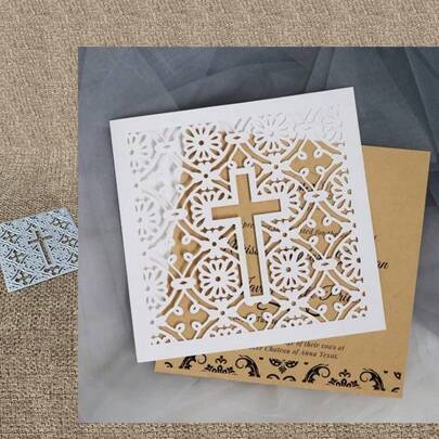 Symmetrical Cross Cutting Mold For Card Making, Christmas Religious Theme Metal Cross Cutting Frame Mold, Template, Embossing Template, Suitable For DIY Scrapbooking