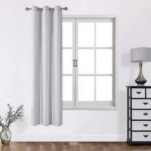 1 pieza Cortina de estrella hueca, de poliéster con doble capa de encaje transparente, cortina oscurecedora para ventana de dormitorio, cortina con estilo de princesa único y lindo, adecuada para días festivos - Gris Claro - Ver 21
