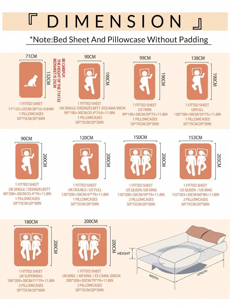 2/3件套儿童床单套装，粉色花朵图案床上用品套装，涤纶材质，数码印花，全包边松紧绳设计，适合男孩、女孩、青少年，节日礼物，卧室、宿舍适用，四季皆宜。 - 彩色 - 查看 7