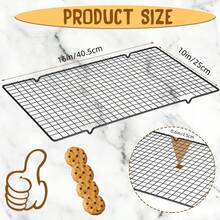 2个装烘焙冷却架，16英寸冷却架，金属丝饼干架套装（2个），重型烤箱冷却架，适用于烘焙、烤饼干、蛋糕、面包 - 黑色 - 查看 3
