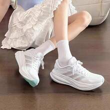 Adidas 女鞋緩震運動鞋低筒訓練跑步鞋 - 白色/粉紅色 - 查看 2