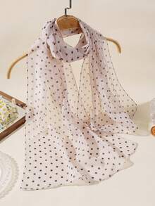 1pc Women's Comfortable Breathable Lightweight Printed Scarf/Headscarf, Suitable For Travel, Beach, Gatherings,Holiday - Baby Pink - View 1