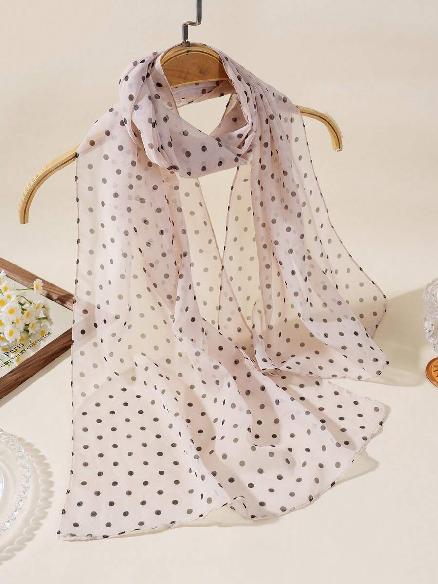 1pc Women's Comfortable Breathable Lightweight Printed Scarf/Headscarf, Suitable For Travel, Beach, Gatherings,Holiday - Baby Pink - View 1