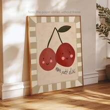 Mon Petit Cheri Print, Small Cherries, Children's Art, Cute Kids' Painting, Cute Nursery Wall Art, Lovely Print, Playroom, Nursery Art, Fruit. - Multicolor - View 8