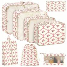 8pcs Travel Packing Cubes,Suitcase Organizer Bags,Large Capacity Zipper Storage Bags,Cosmetics Bag, Clothing Bag,Organize Your Clothing With Ease,For Men And Women,Back To School Supplies,Travel Essentials,Travel Accessories - Hoa nơ - Xem 7