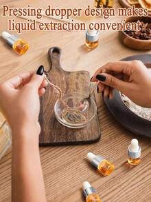 12PCS Transparent Cylindrical Essential Oil Bottle, Glass Dropper Bottle, Lotion Essence Sample Bottle, Fragrance Sub-Packaging Bottle. Easy To Carry When Out, Quick And Convenient To Use(6/1pc) - View 3