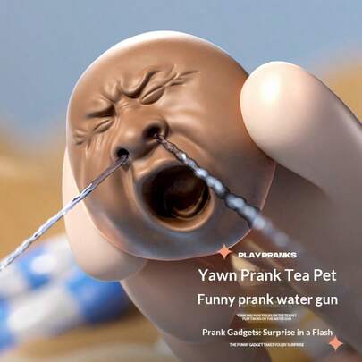 1pc Cute Yawning Tea Pet Water Gun, Pressure Release Outdoor Water Gun, Stitch Toys, Travel Toys, Classroom Fidget Toys, Mini Stuff, Bath Toys, Christmas Stationery, Stress Ball, Birthday Gift, Perfect Gift (No Watermark On Real Item) (Accessories Random/Accessory Color And Style Random) (Pearl Chain And Stitching Color Random, Not Limited To Colors Shown)