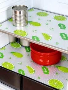 Lime Pattern EVA Shelf Liner, Waterproof Oil-Proof Drawer Liner, Non-Adhesive Fridge Mat For Kitchen Cabinet & Table - Multicolor - View 7
