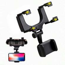 Car Rearview Mirror Mount Car Phone Bracket Navigation GPS Stand Foldable Adjustment Phone Holder Car Car Accessories - Black - View 9