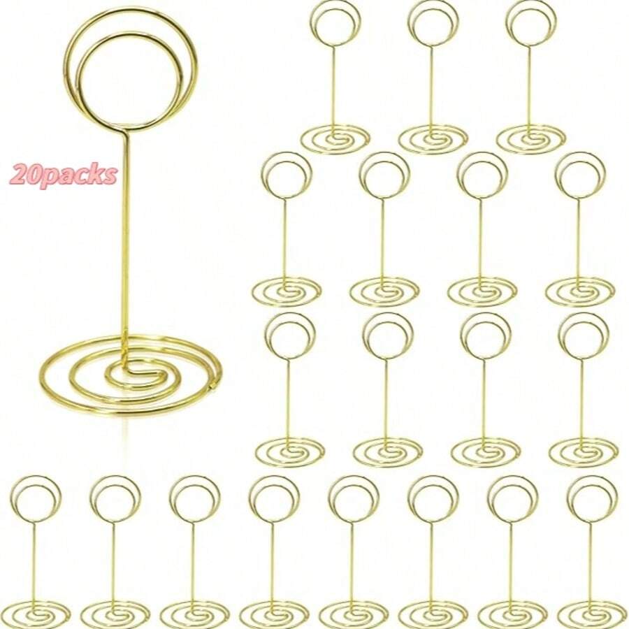 Bộ 20 giá đỡ số bàn - Giá đỡ số bàn 3,35 inch, giá đựng thẻ tên cho tiệc cưới, lễ tốt nghiệp, tiệc chiêu đãi, nhà hàng, gia đình, chụp ảnh, văn phòng, ghi nhớ (Màu vàng, 3,35") - Xem 1