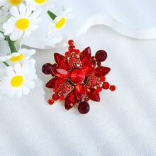 1pc Elegant Zinc Alloy Rhinestone Inlaid Brooch With Rich Color Layers, Suitable For Women's Daily And Party Wear - Flowers - View 7
