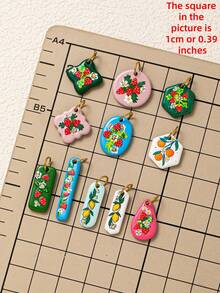 1pc Fruit Series Jewelry Pendant Accessories, Including Orange, Lemon, Strawberry Pattern Elements. Made Of 18K Electroplated Stainless Steel, Suitable For Daily Bag Decoration, Charming Ladies Necklace Pendant, Bracelet Pendant, Phone Strap Pendant, Keychain Pendant - Multicolor - View 4