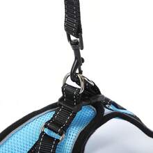 Black Cat Harness And Leash Set, Soft Adjustable Cat Backpack Carrier, Easy Control Breathable Reflective Striped Jacket For Walking - Blue - View 7