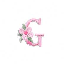 1/26pcs Computer Embroidered Flower & Colorful English Letter Patches, Sewing Applique Decoration Stickers With Adhesive Back (Multiple Colors Available) - Pink - View 36
