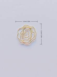 10/20pcs Rose Gold Metal Bookmarks, Floral Shaped Stationery Creative Student Gifts Paper Clips - Rose Paperclip - View 2