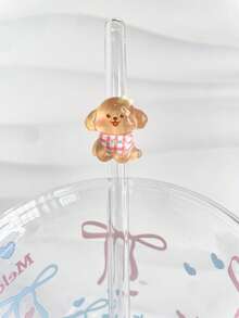 Bộ 5 ống hút thủy tinh hình động vật dễ thương dài 20cm, kèm cọ vệ sinh, hình mèo và chó, chịu nhiệt, có thể tái sử dụng, thích hợp cho sinh tố, cà phê đá, trà, quà tặng tiệc tùng, đồ uống mùa hè. - Xem 14