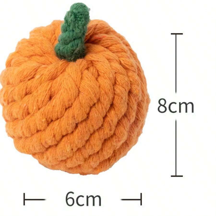 Dog Rope Knot Toy, Chewable Rope Fruit, Teething Toy Suitable For Puppies And Young Dogs, Cotton Rope Ball, Tug-Of-War Toy - Orange - View 1