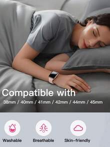 2条装多色硅胶表带，兼容 Series 11/10/9/8/7/6/5/4/3/2/1/Ultra，尺寸：38mm/40mm/41mm/42mm/44mm/45mm/46mm/49mm - 柔软运动表带，男女通用，时尚配饰，适合健身游泳。 - 44/45/46/49/42mm(S 3 2 1) - 查看 3