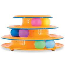 Tower Of Tracks Cat Toy 3-Level Track Tower With 6 Balls Interactive Cat Toy For Indoor Enrichment - 如圖所示 - 查看 2