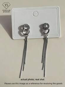 Hoa tai tua rua dài thanh lịch, Hoa tai thời trang cá nhân hóa, Trang sức phong cách Châu Âu và Mỹ - Bạc - Xem 2