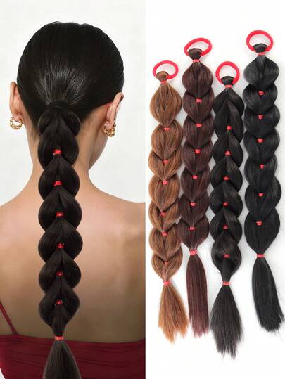 Synthetic Braided Wig For Women, Low Ponytail, Realistic Single Ponytail, Braided Long Braid, Side Ponytail Wig