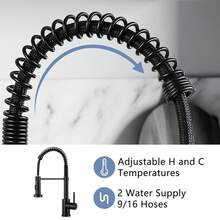 Matte Black Kitchen Faucets With Pull Down Sprayer - High Arc Spring 304 Stainless Steel Single Hole Sink Faucet With Dual Function Pull-Down Sprayer For Bar Rv Kitchen(Without  Cover Plate) - Matte Black - View 7
