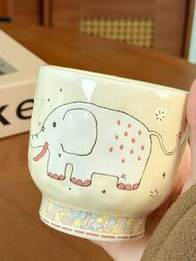 1 chiếc cốc sứ vẽ tay hình động vật, cốc uống nước dễ thương và tiện dụng tại nhà, cốc kiểu cổ điển với thiết kế dập nổi 3D, cốc cà phê độc đáo. - Nhiều màu - Xem 9