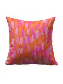 1PC Retro 70s Pink & Orange Throw Pillow Covers, 45*45cm - Soft Plush, Zip Closure, Hand Washable - Modern Abstract Farmhouse Decor For Sofa And Bedroom (Pillow Inserts Not Included), Throw Pillows For Couch - 多色的 - 查看 2