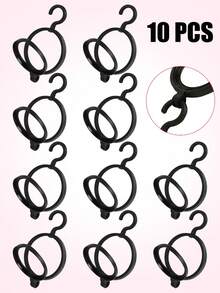 10件套多功能假发架，节省空间设计，是晾干和展示假发、帽子和鞋子的理想之选。 - 黑色 - 查看 9