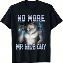 2026 Summer ShirtsNo More Mr Nice Guy Funny Alpha Wolf Meme Unhinged Brainrot T-ShirtLoose And Comfortabletopssummer Outfits For Women - 黑色 25 - 查看 8